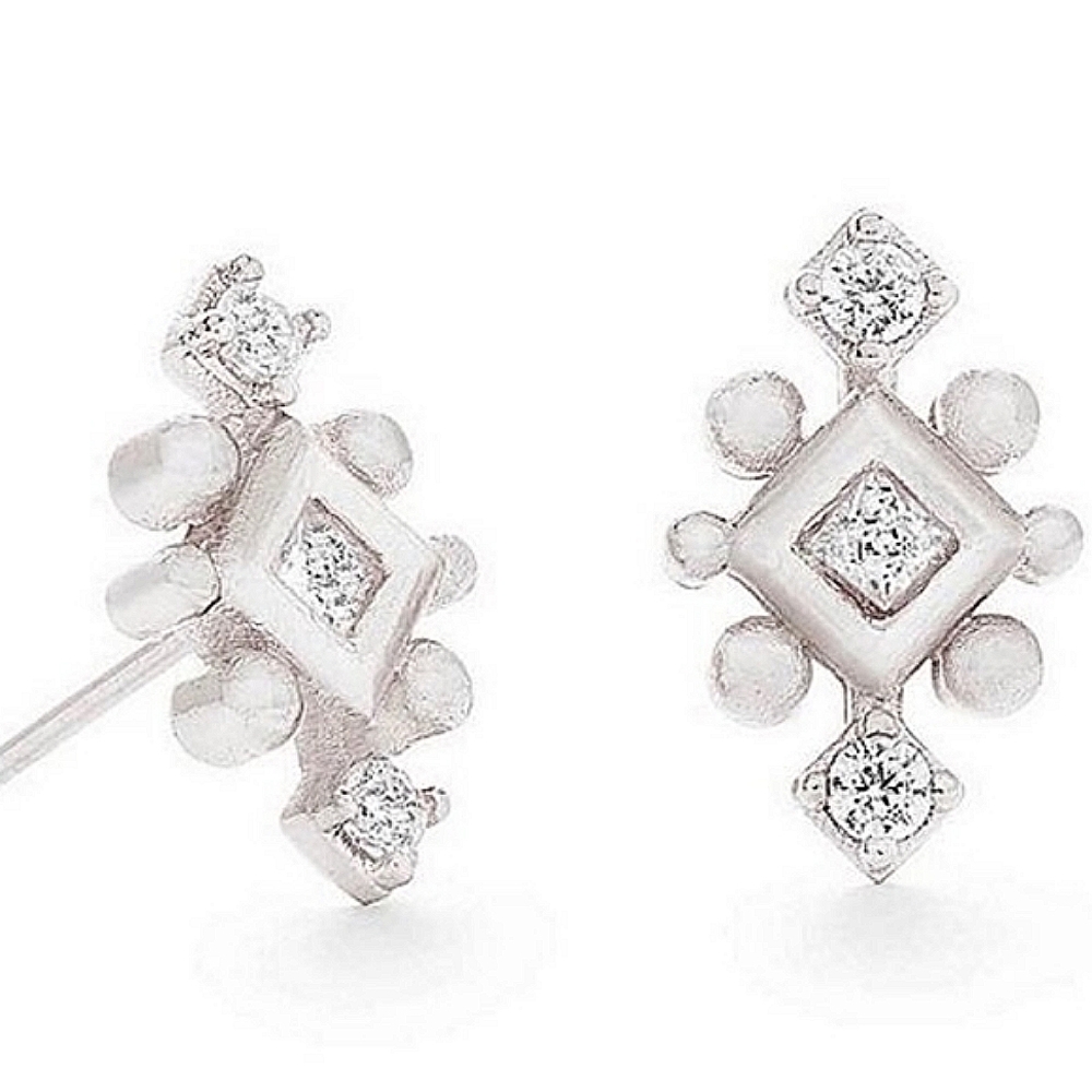 NEW Kendra Scott Tilda Stud Earrings in Silver - Picture 3 of 7